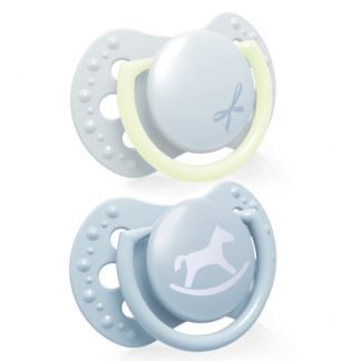 Mini chupetes dinámicos LOVI Baby Shower (2 ud.) - Azul