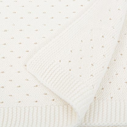 Manta tricot Dots Blanco - Imagen 2