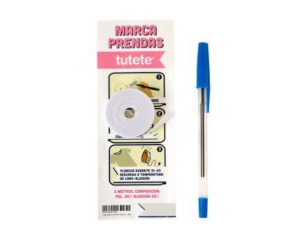 Cinta Marca Prendas Blanca incluye Boli