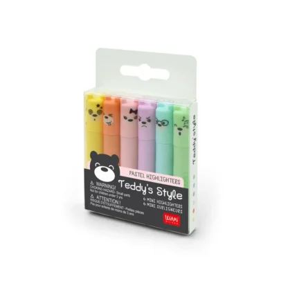 Set de 6 Mini Subrayadores Teddy's Style - Imagen 2