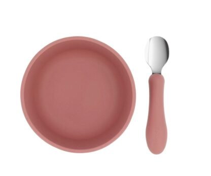Bol Silicona + Cuchara Acero Brick Blush - Imagen 3