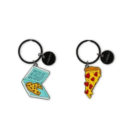 Set de 2 Llaveros Metal Pizza