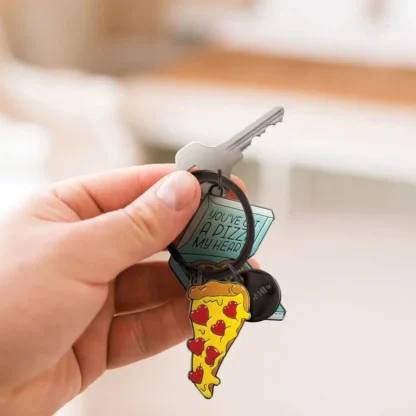 Set de 2 Llaveros Metal Pizza - Imagen 2