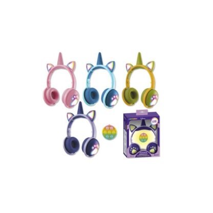 Auriculares bluetooth unicornio con luz led