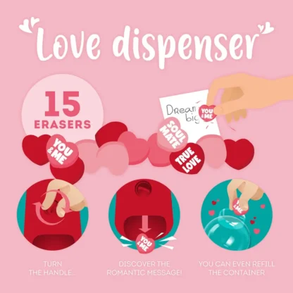 Mini Dispensador de Gomas de Borrar Love