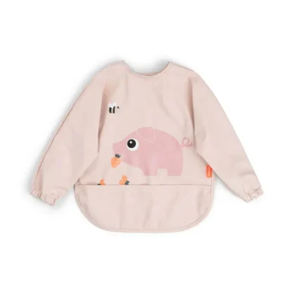 Babero con bolsillo y mangas Pigge Pink