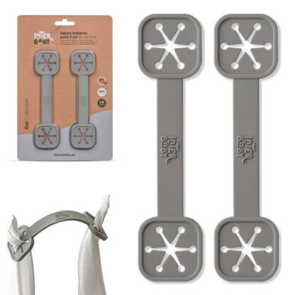 Pack Sujeta Baberos Silicona Gris