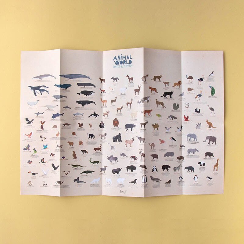 Animal World Poster and Stickers