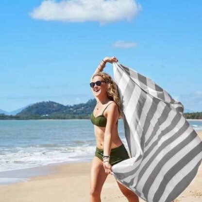 Toalla Cabana Redonda Gris Dock & Bay