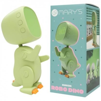 Reloj Despertador Robo Dino Verde