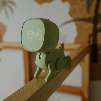 Reloj Despertador Robo Dino Verde