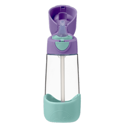 Botella tritán con pajita 450ml Lilac Pop