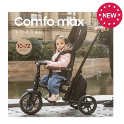 Triciclo Evolutivo Qplay Comfo Max 8 en 1 Black
