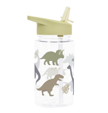 Botella Plástico Pajita Dinos