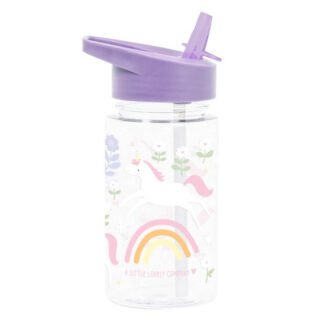 Botella Plástico Pajita Unicornios