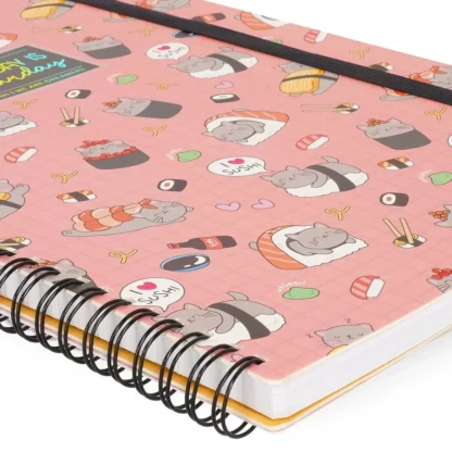 Cuaderno Rayas A4 Sushi Cat