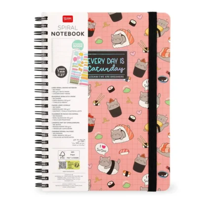 Cuaderno Rayas A4 Sushi Cat