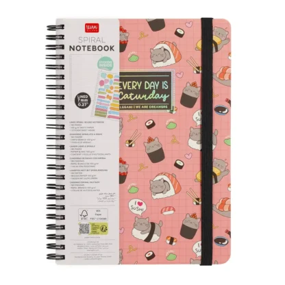Bloc de Notas Espiral A5 Sushi Cat
