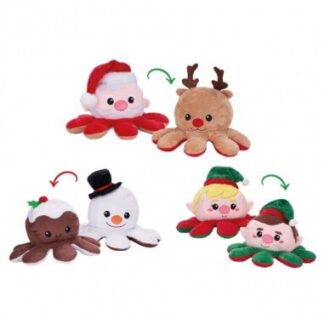 Pulpo Reversible Navidad 30cm