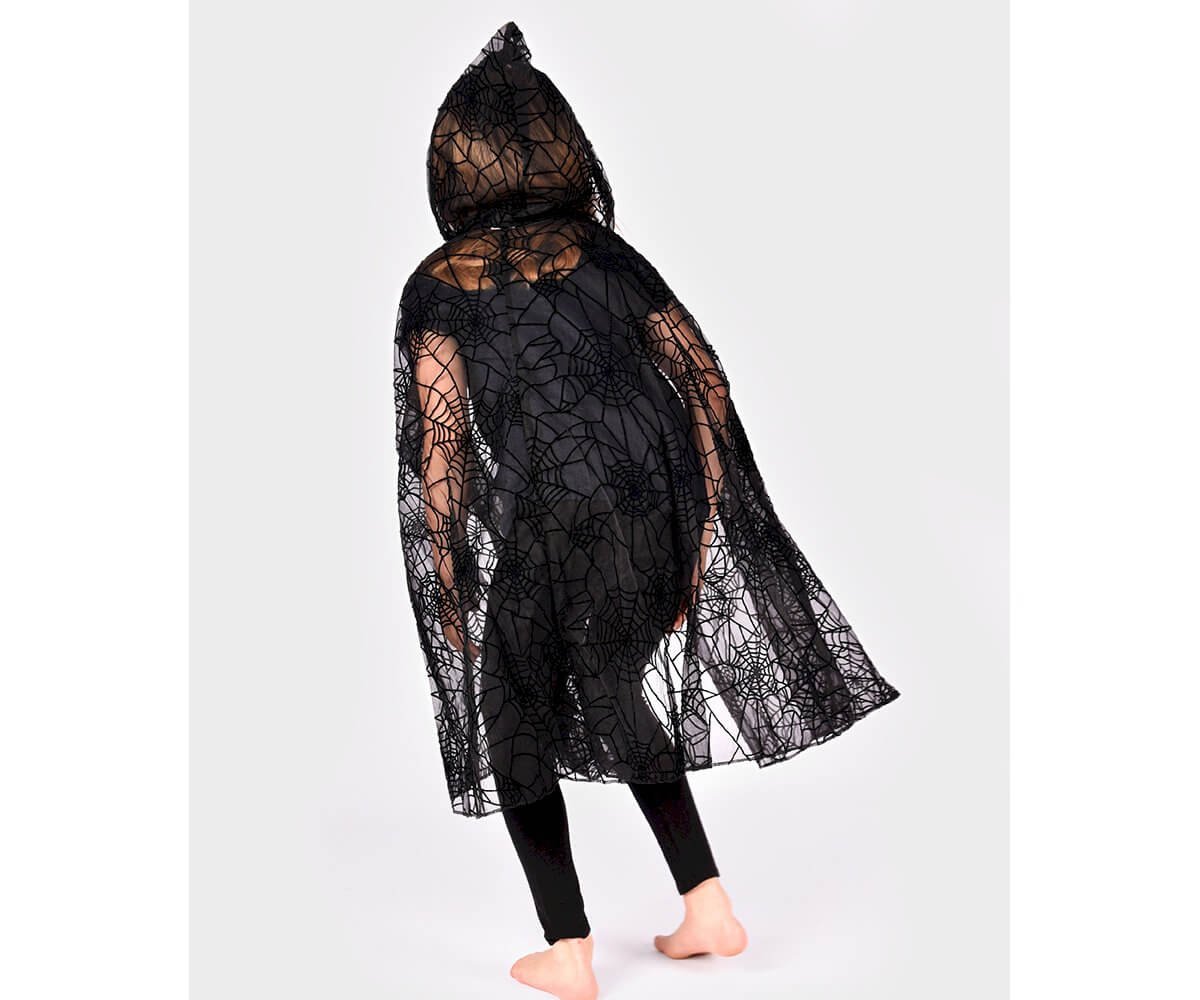 Capa Araña Negro 3-8 años