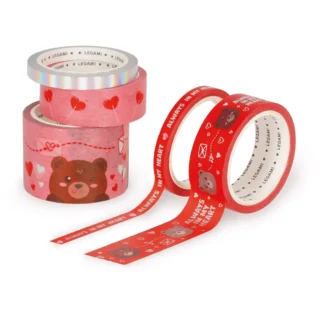 Set de 5 Cintas Decorativas Adhesivas de Papel Teddy Bear