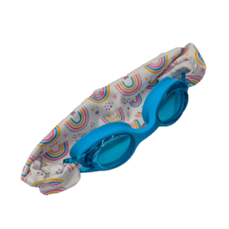 Gafas de Natación Infantiles Azul Claro con Turbante Arcoiris