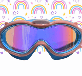 Máscara de Natación Infantil Rosas con Turbante Arcoiris