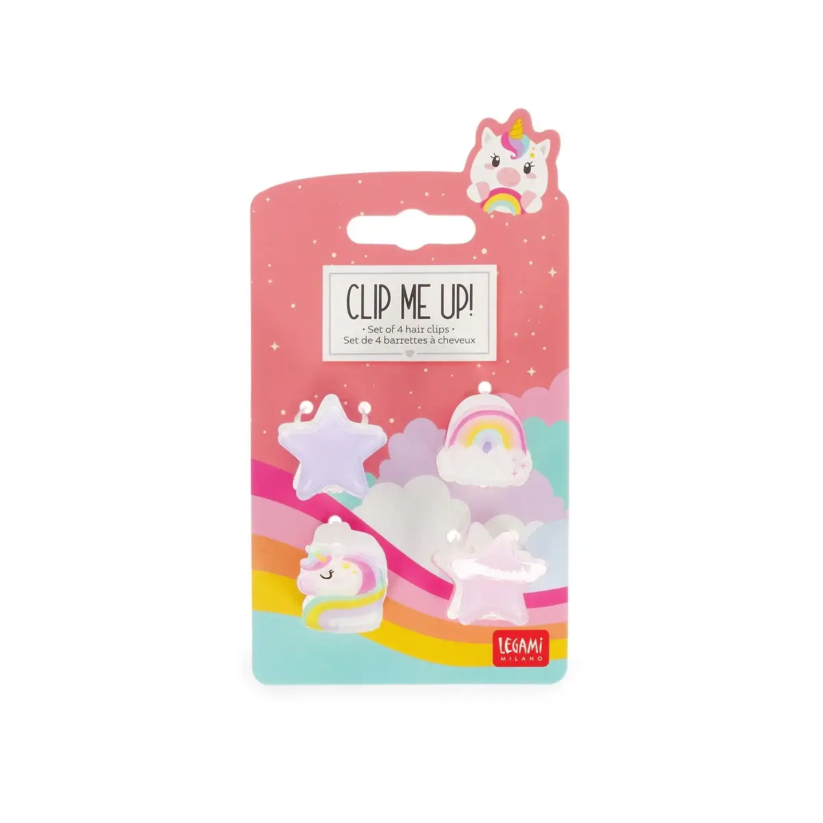 Set de 4 Mini Pinzas Para Pelo Unicorn