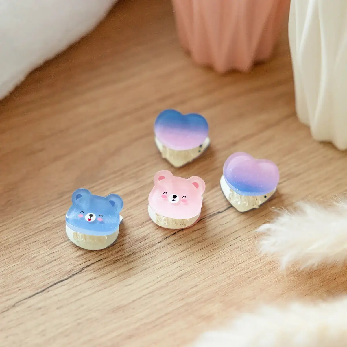 Set de 4 Mini Pinzas Para Pelo Teddy