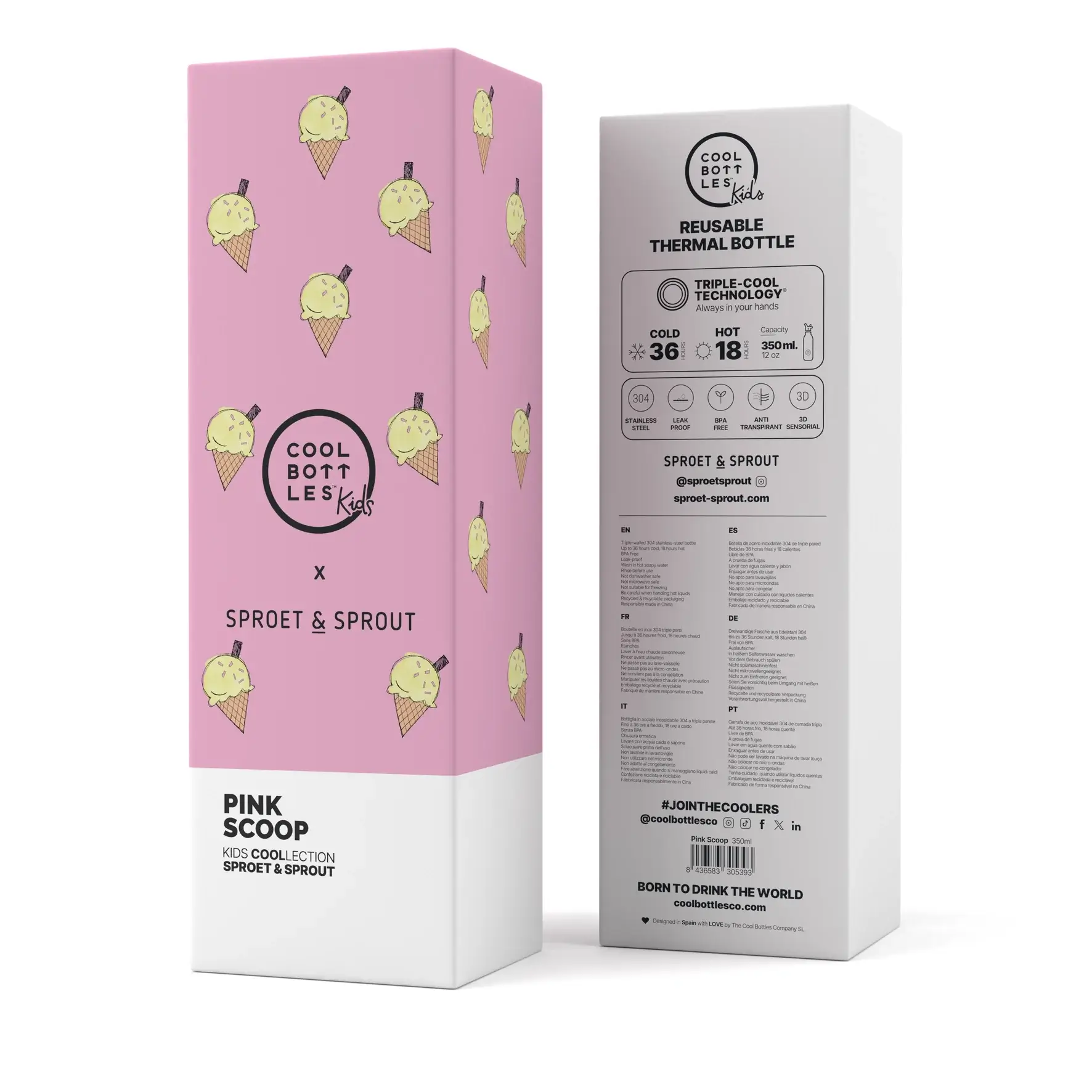 Botella Kids 350ml SPRT& Pink Scoop