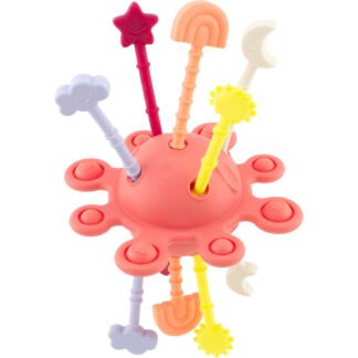 Juguete Mordedor de Silicona Luna Rojo ladrillo