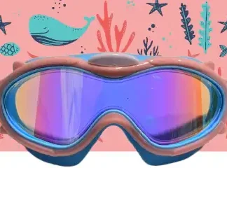 Máscara de Natación Infantil Rosas con Turbante Ballenas