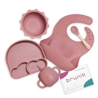 Vajilla Silicona 5 Piezas Rosa Oscuro