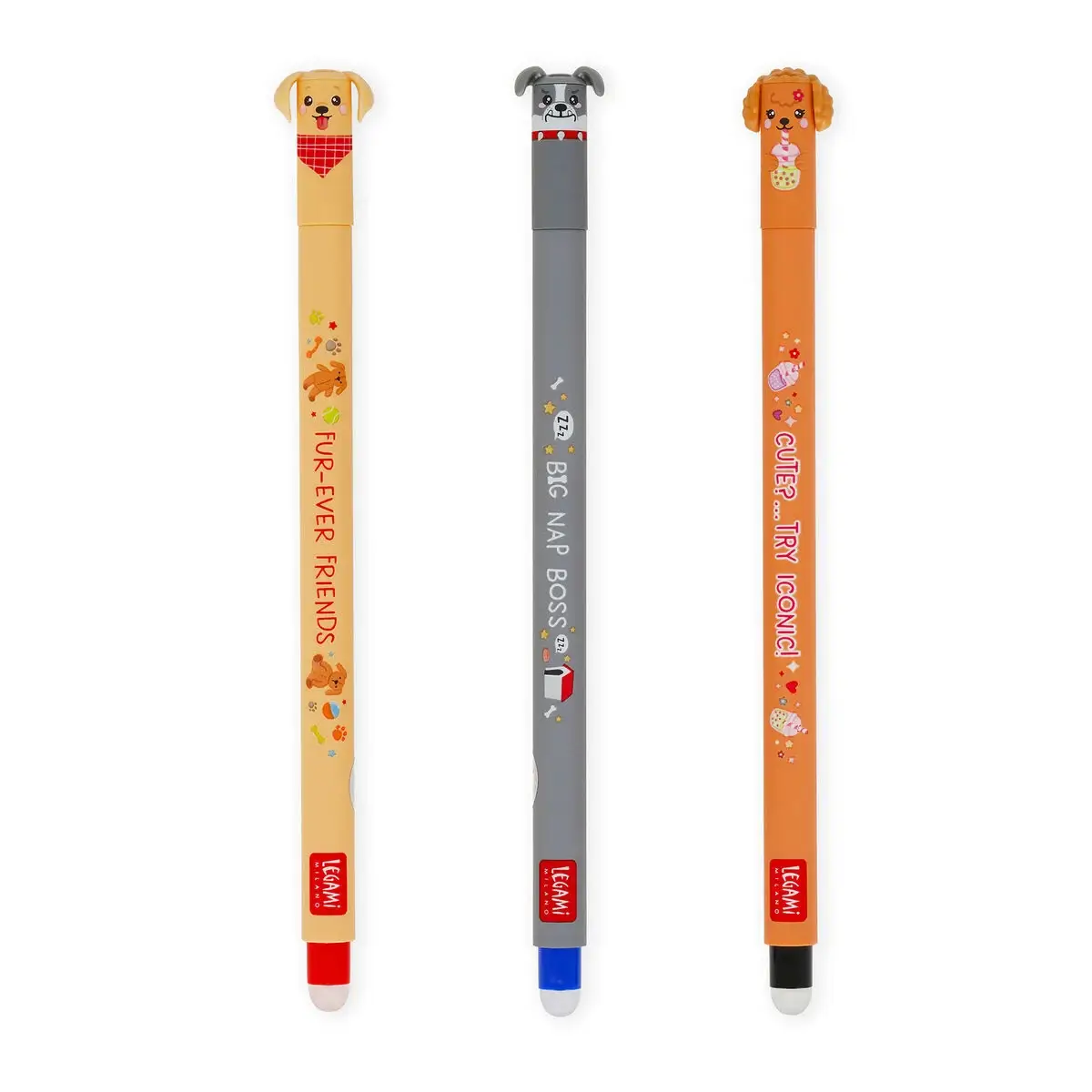 Set de 3 Bolígrafos de Gel Borrables Fur-ever Friends