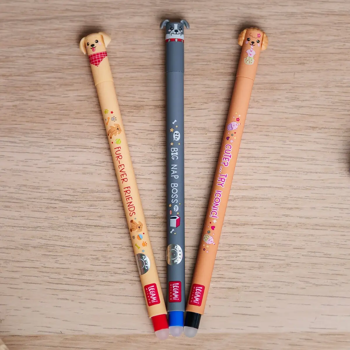 Set de 3 Bolígrafos de Gel Borrables Fur-ever Friends