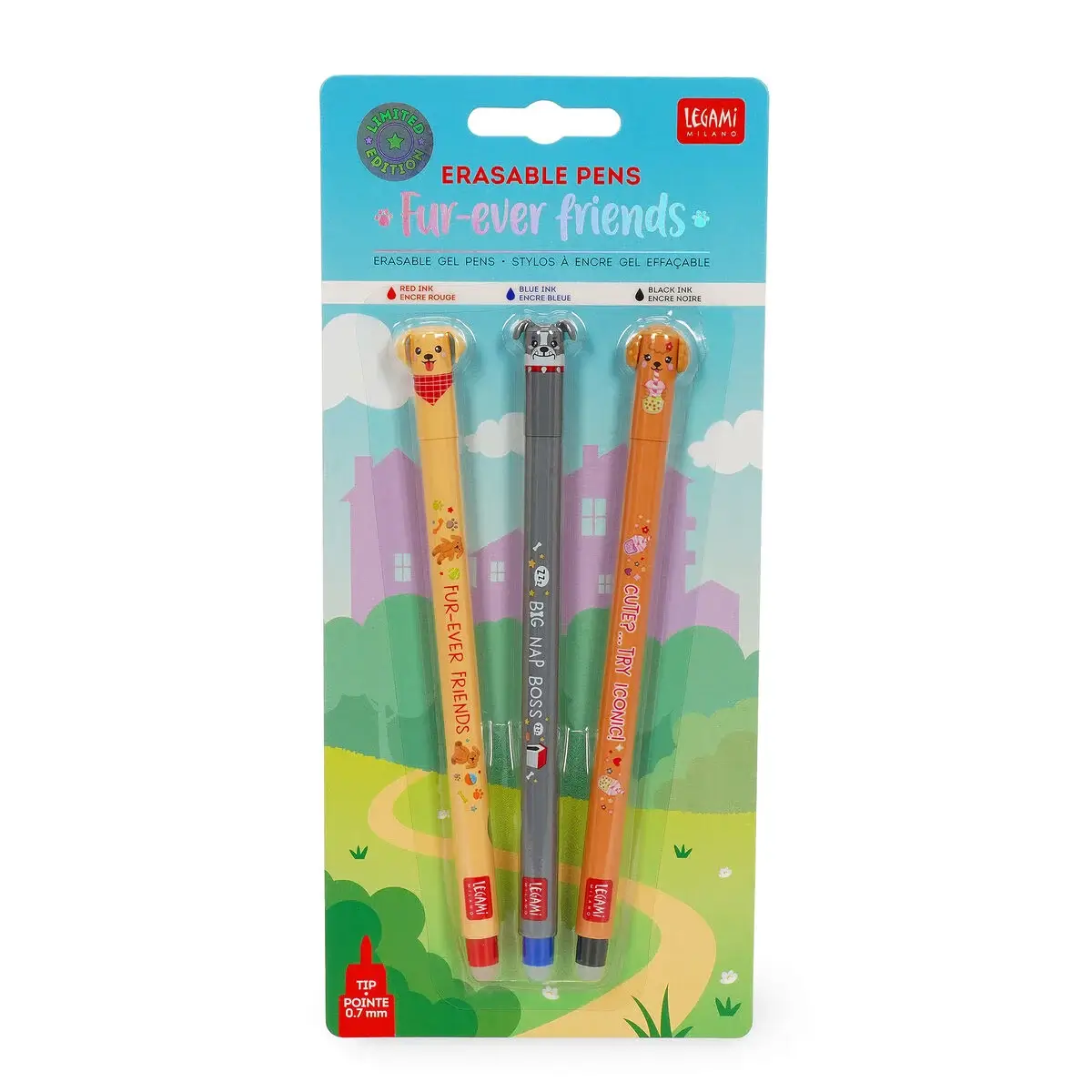 Set de 3 Bolígrafos de Gel Borrables Fur-ever Friends