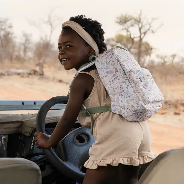 Mochila Safari Friends Blanca 29 cm