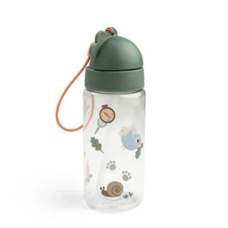 Botella con Pajita 350 ml Tiny Trails Verde