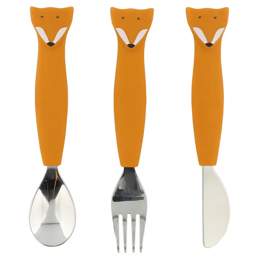 Cubiertos Acero y Silicona Mr Fox