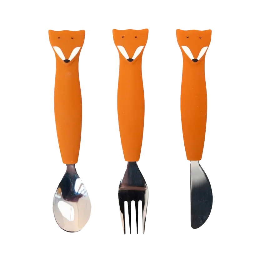 Cubiertos Acero y Silicona Mr Fox