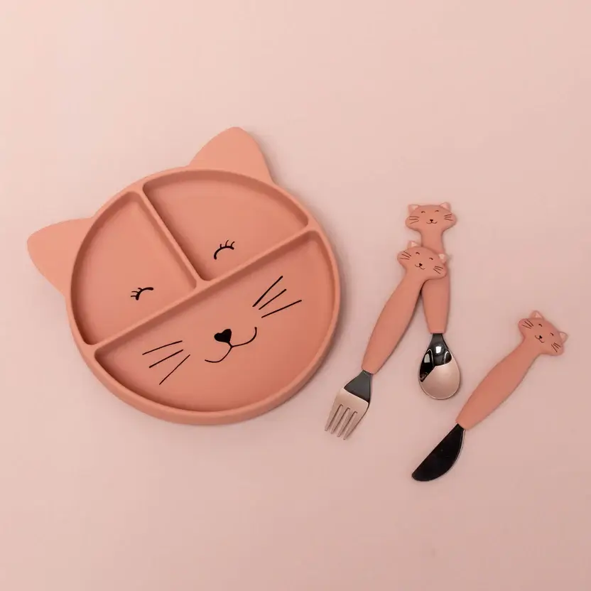 Cubiertos Acero y Silicona Mrs Cat