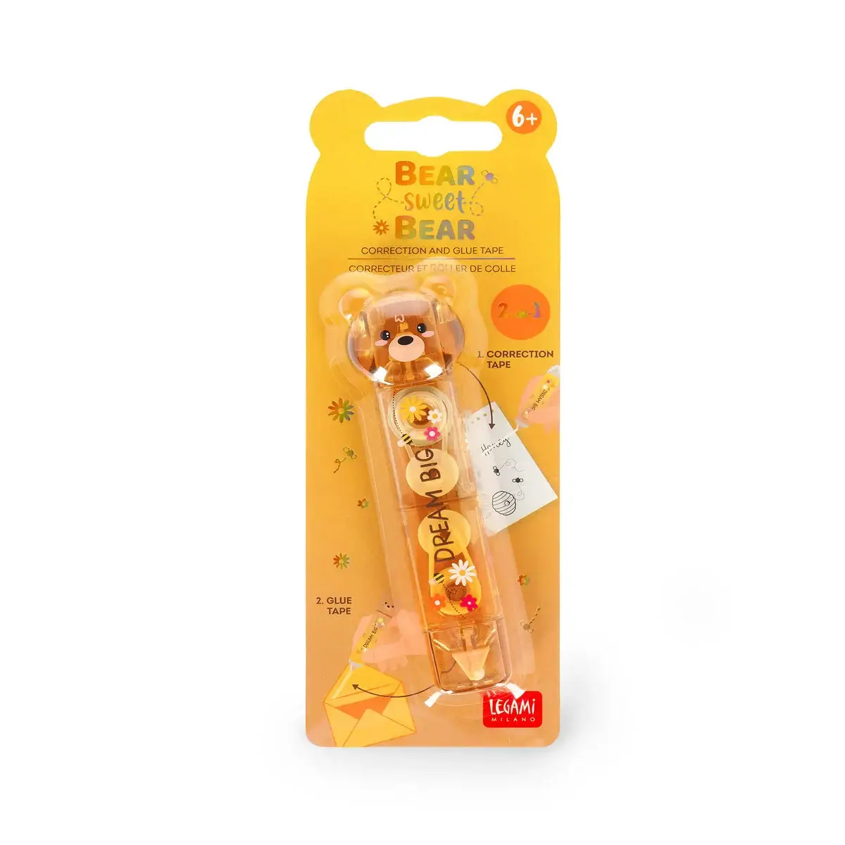 Corrector y pegamento en cinta Teddy Bear