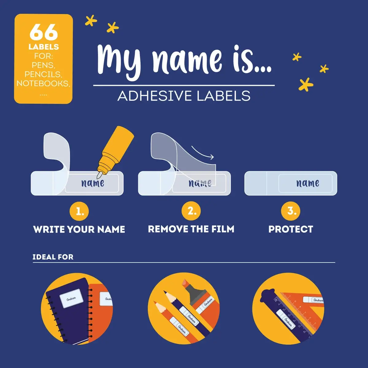 Etiquetas Adhesivas con Película Protectora Space