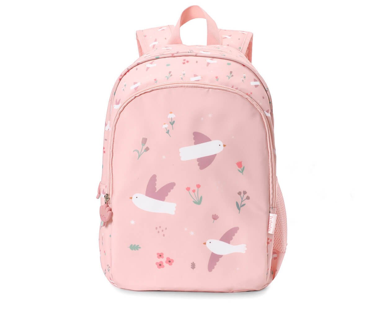 Mochila Mediana Blossom Birds y Llavero