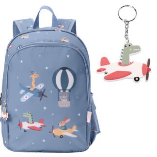Mochila Mediana Planes y Llavero