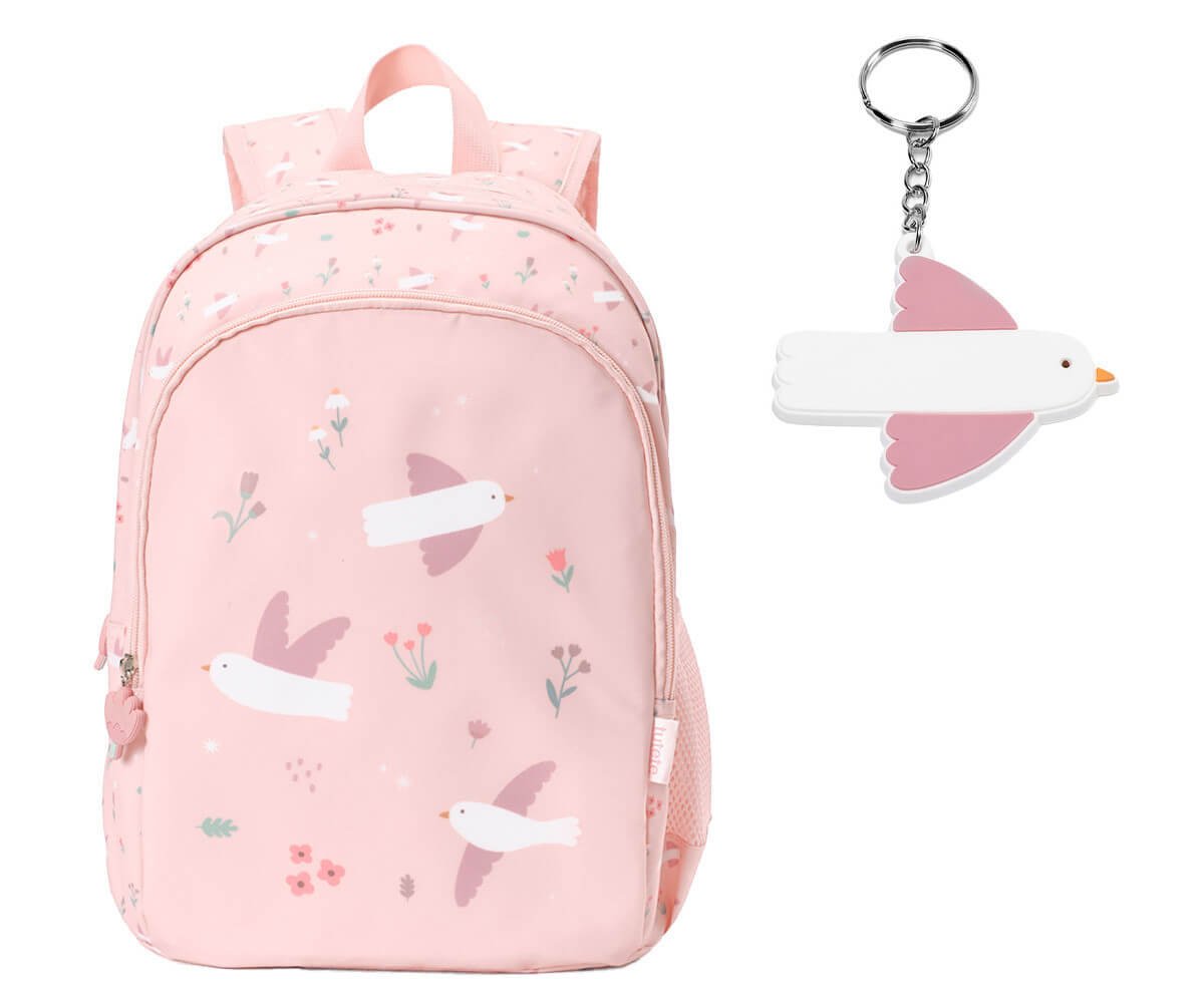 Mochila Mediana Blossom Birds y Llavero