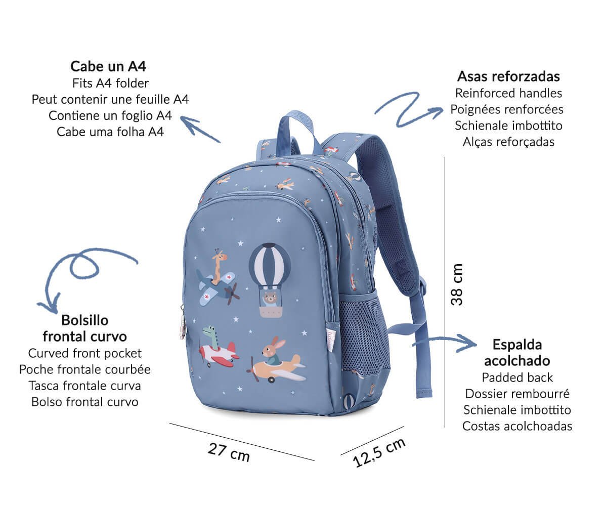 Mochila Mediana Planes y Llavero