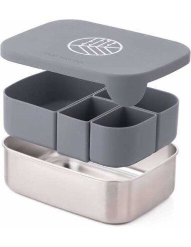 Lunchbox Grande 4 Organizadores Gris
