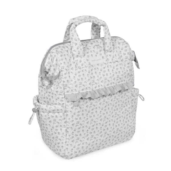 Mochila Little Bloom Flor Gris