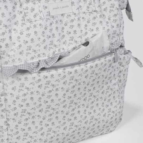 Mochila Little Bloom Flor Gris